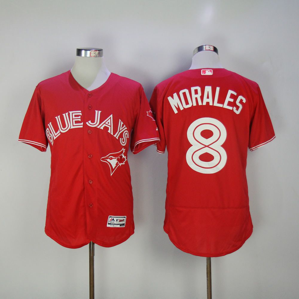 Men Toronto Blue Jays 8 Morales Red MLB Jerseys